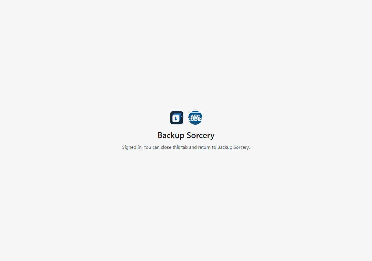 The browser page confirming you are signed in