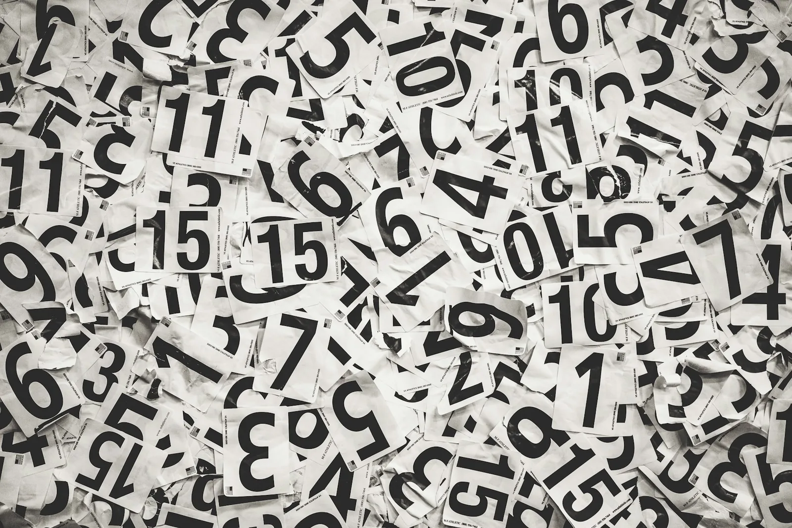 Scattered paper numbers